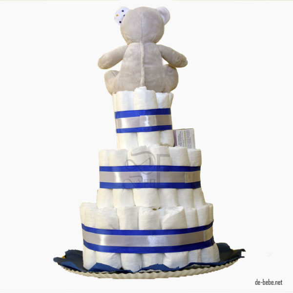 tarta de pañales niño mustela de bebe -atras